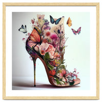 Floral Stiletto With Butterflies