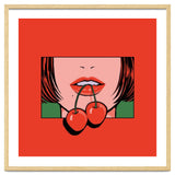 Pop Art Cherry Bold Lips With A Classic Design thumbnail