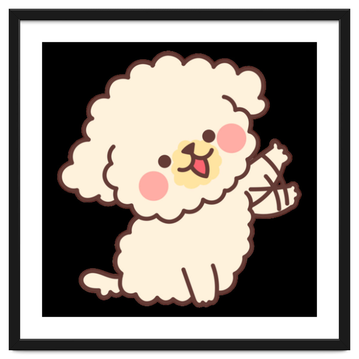 Cute Dog Happily Waving His Paw