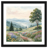 Serene Mountain Meadow Watercolor Landscape thumbnail