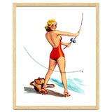 Pinup Girl Fishing On The Coast thumbnail