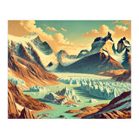 Vintage Argentina, Patagonia Glaciers Poster (Print Only)