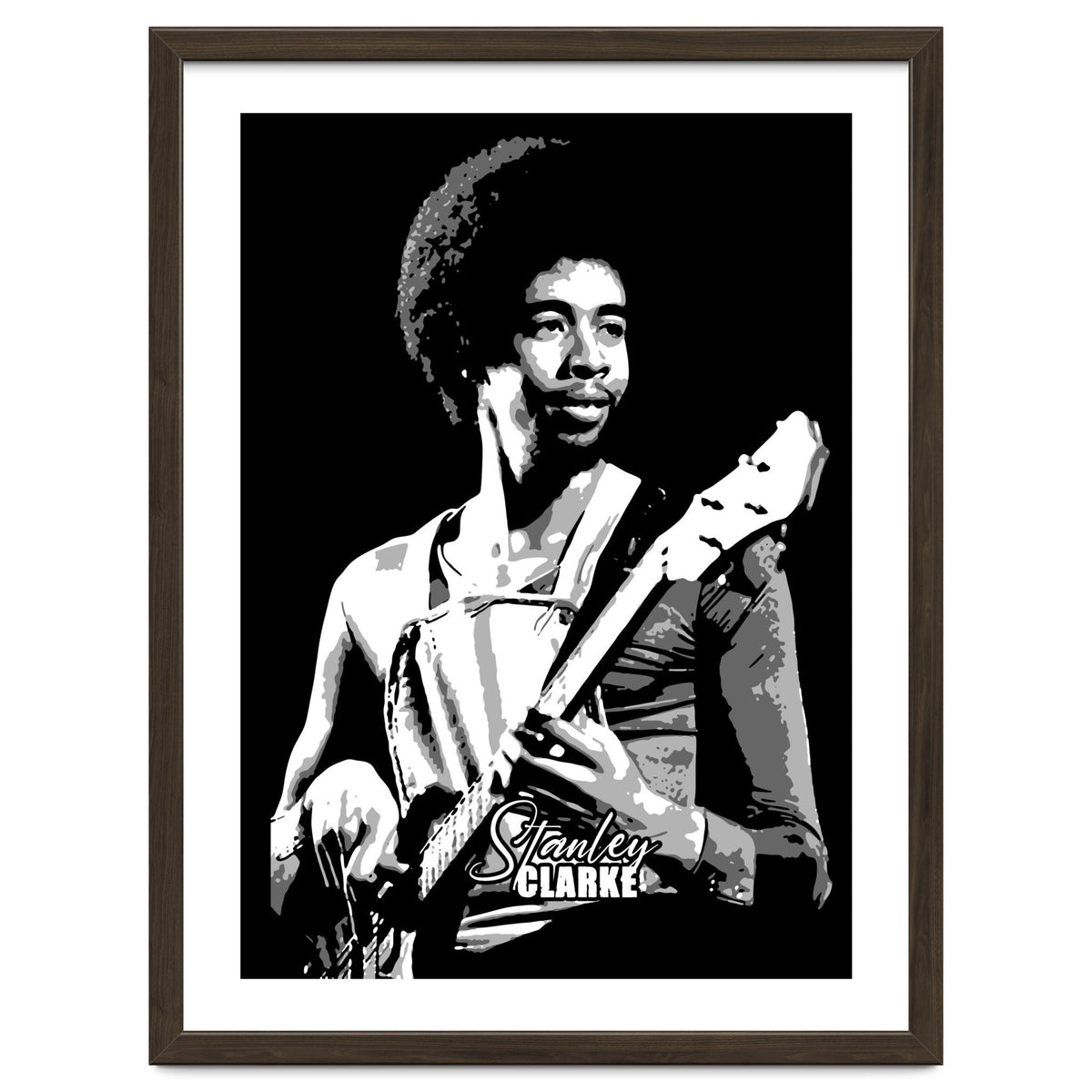 Stanley Clarke American Bassist in Grayscale