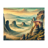 Vintage Greece, Meteora Monasteries Poster (Print Only) thumbnail