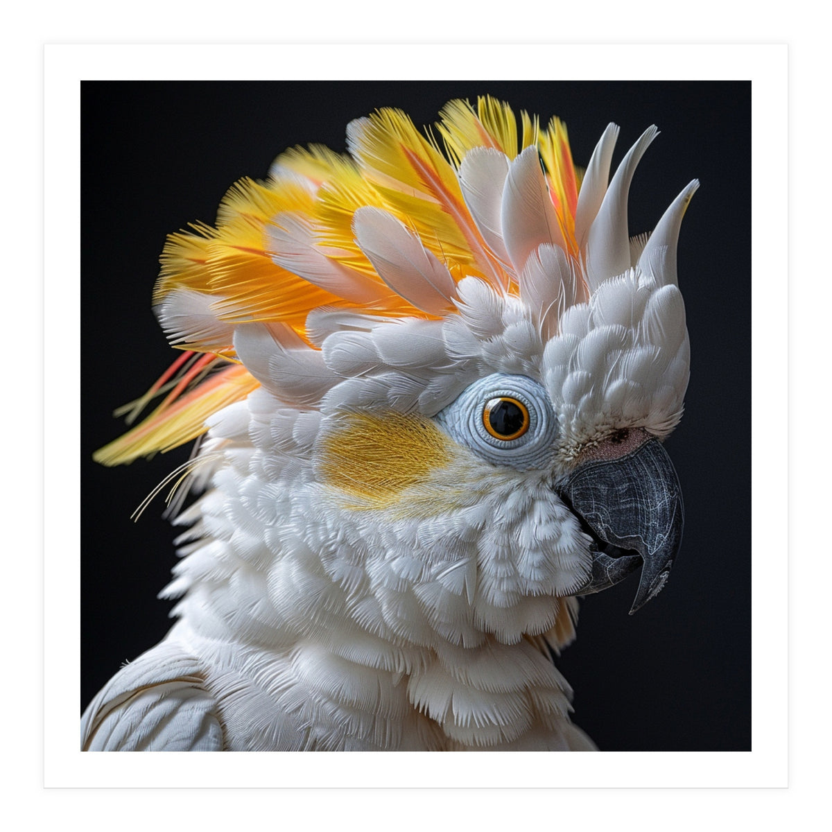 Close Up Of A Cockatoo Parrot With Yellow Crest (Print Only)