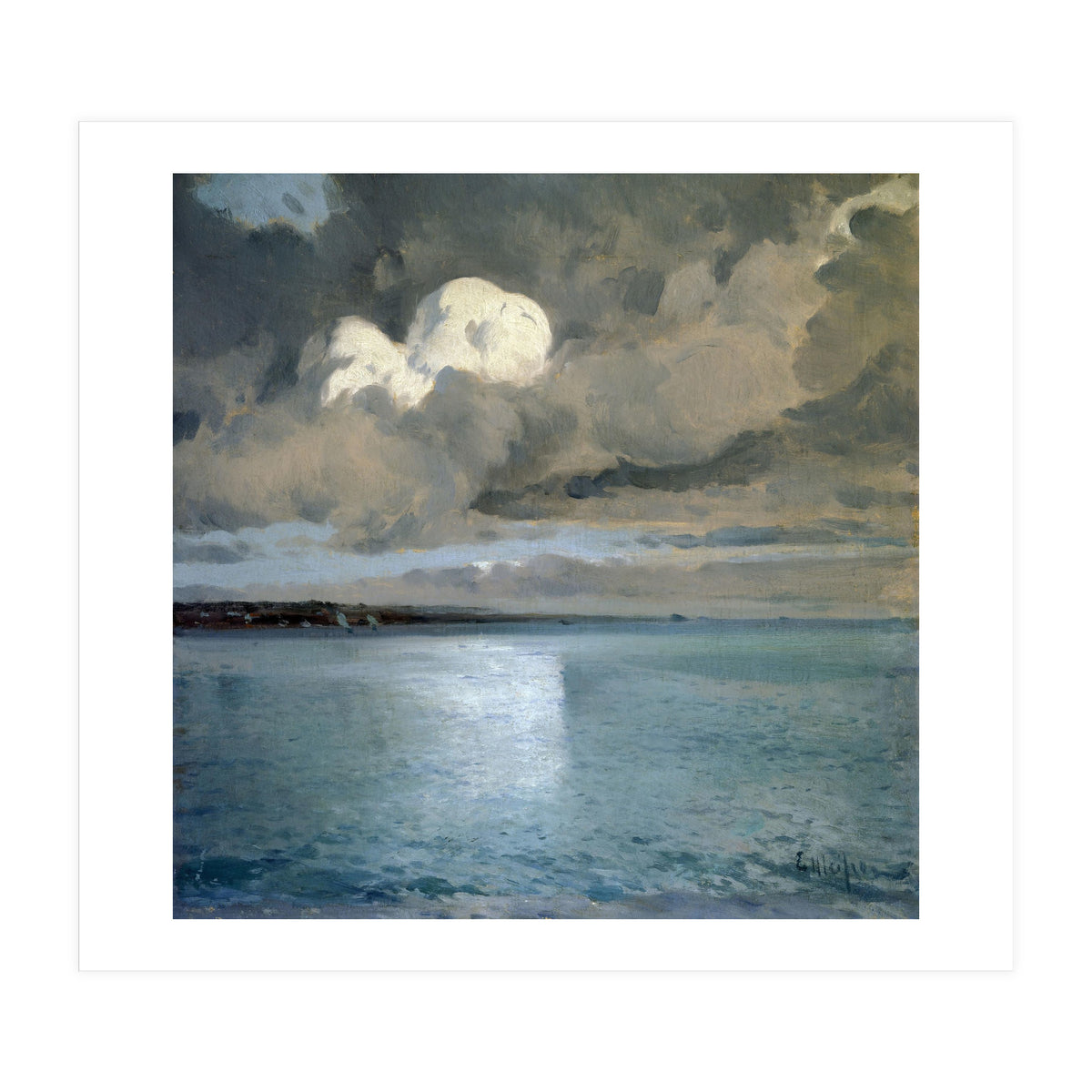 SEA LANDSCAPE OF CADAQUES ("MARINA DE CADAQUES") - OIL ON TABLE - 70X71 CM. (Print Only)