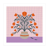 Tulips in a vase - orange and violet (Print Only) thumbnail