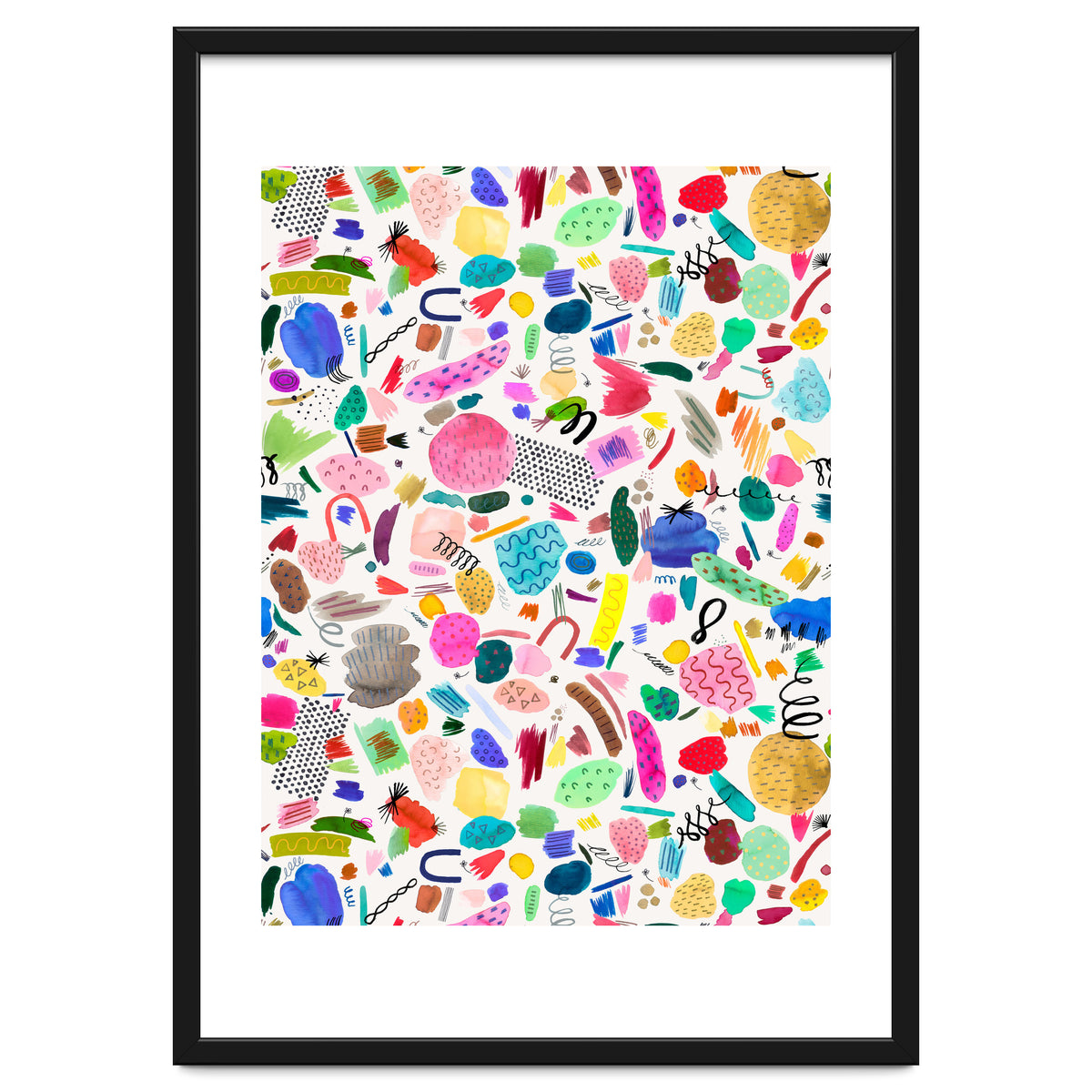 Abstract Colourful Marks Scribbles