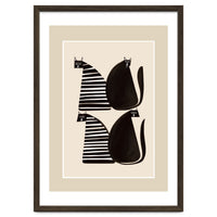 Minimalist Cats In Black And White