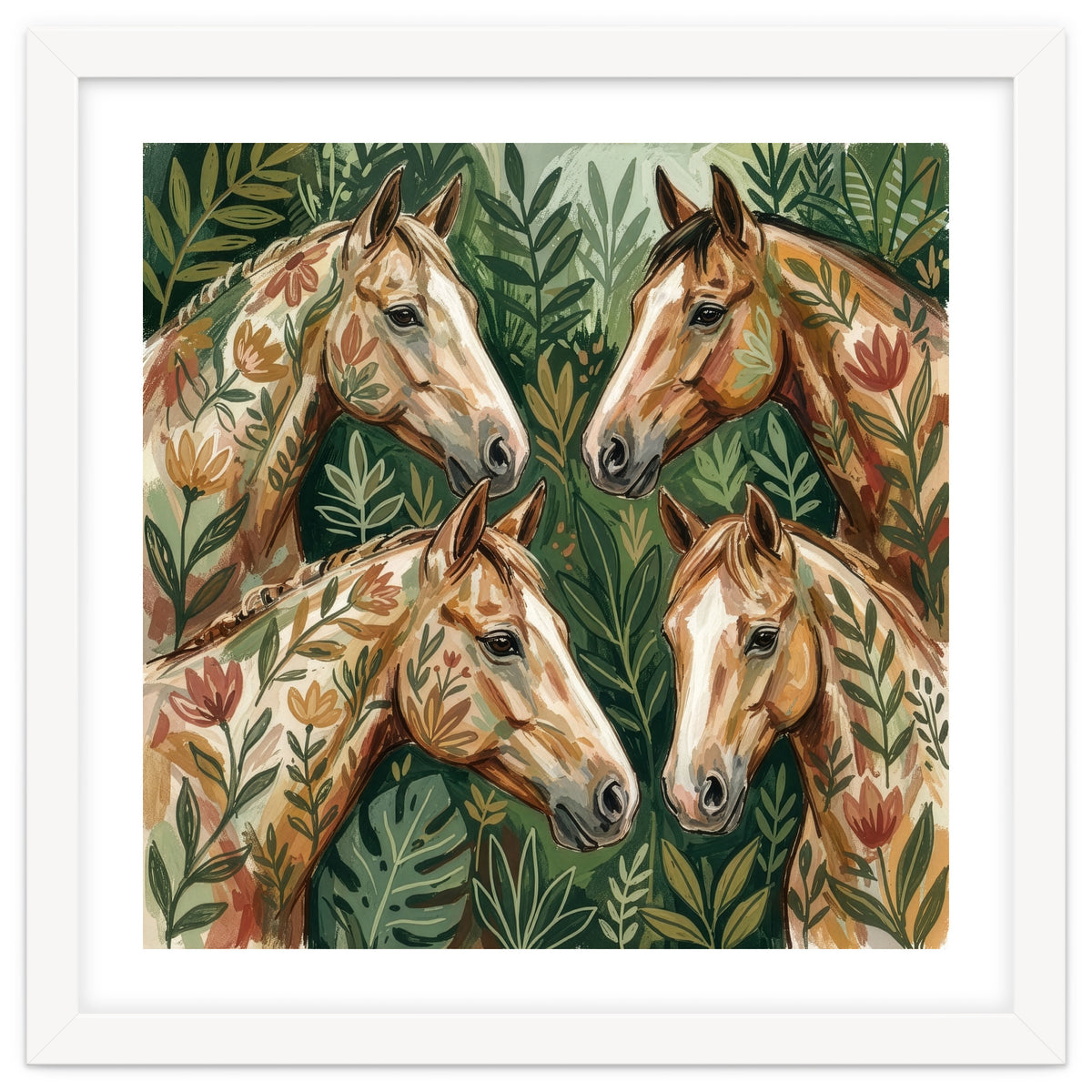 Majestic Floral Horses