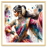 Hindu Woman Dancer With Jewelry And Sari thumbnail