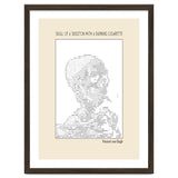 Skull Of A Skeleton With A Burning Cigarette Vincent Van Gogh Ascii Art thumbnail