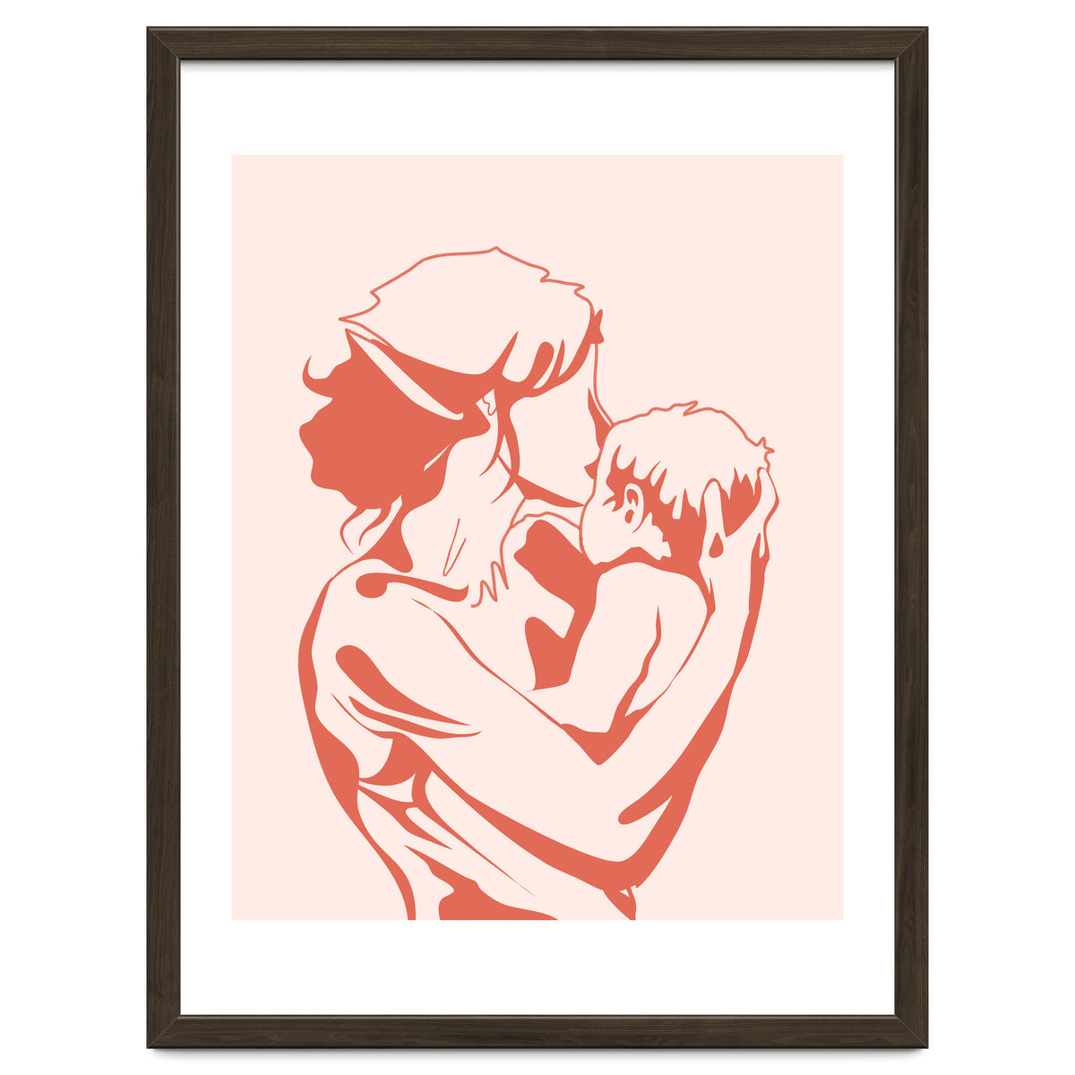 Motherhood, Human Emotion Line Art, Mother Parents Child Baby, Love Care Expression Bohemian Concept