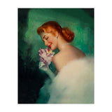 Portrait Of A Pinup Bride In White Dress And A Flower Boukuet (Print Only) thumbnail