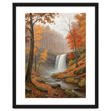Serene Autumn Waterfall in Misty Forest thumbnail