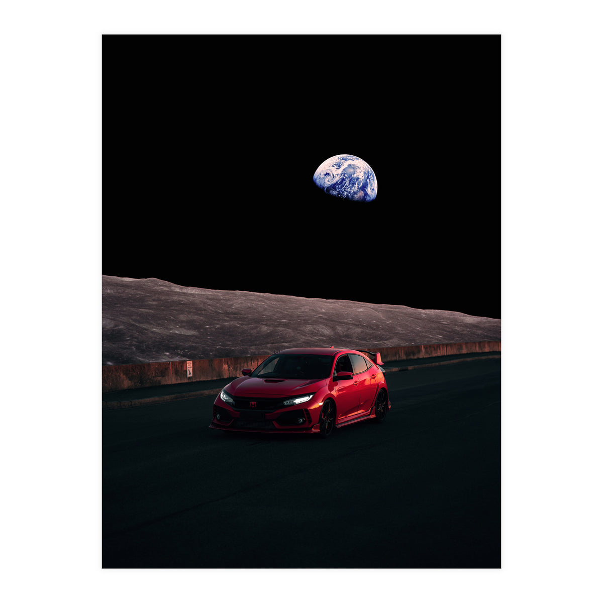 Driving Civic In The Moon (Print Only)