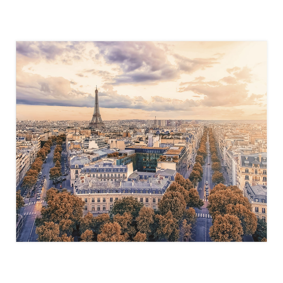 Sunset In Paris (Print Only)