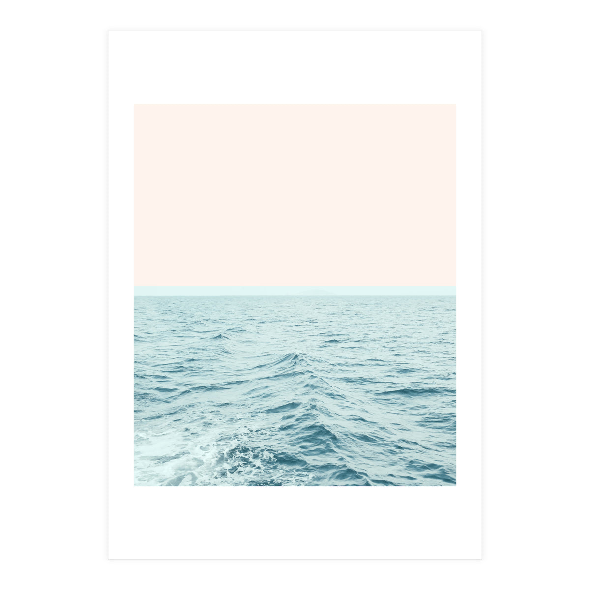 Sea Breeze, Minimal Nature Ocean Photography, Scenic Landscape Pastel Luxe Sea (Print Only)