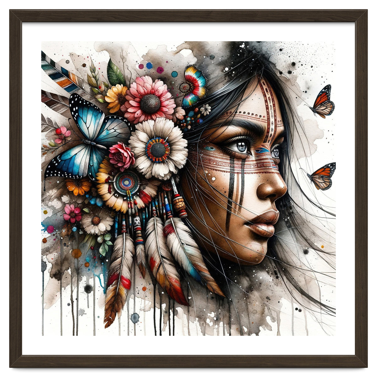 Watercolor Native American Woman #2