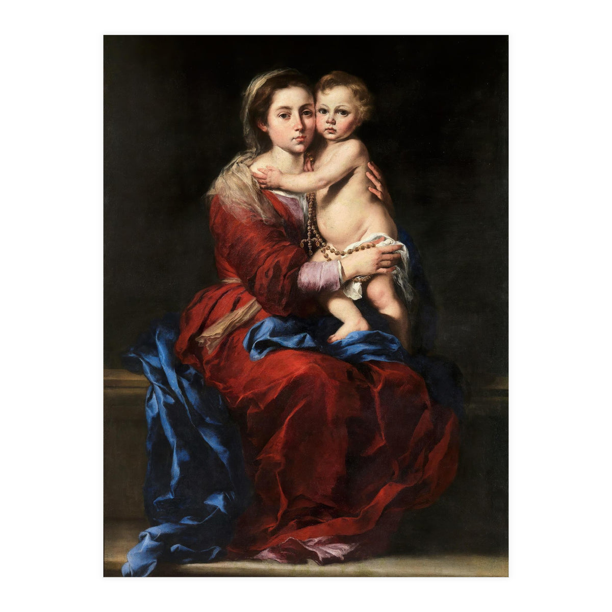 Bartolomé Esteban Murillo / 'Our Lady of the Rosary', 1650-1655, Spanish School, Oil on canvas. (Print Only)