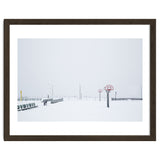 Snow-covered Basketball court and side bench thumbnail