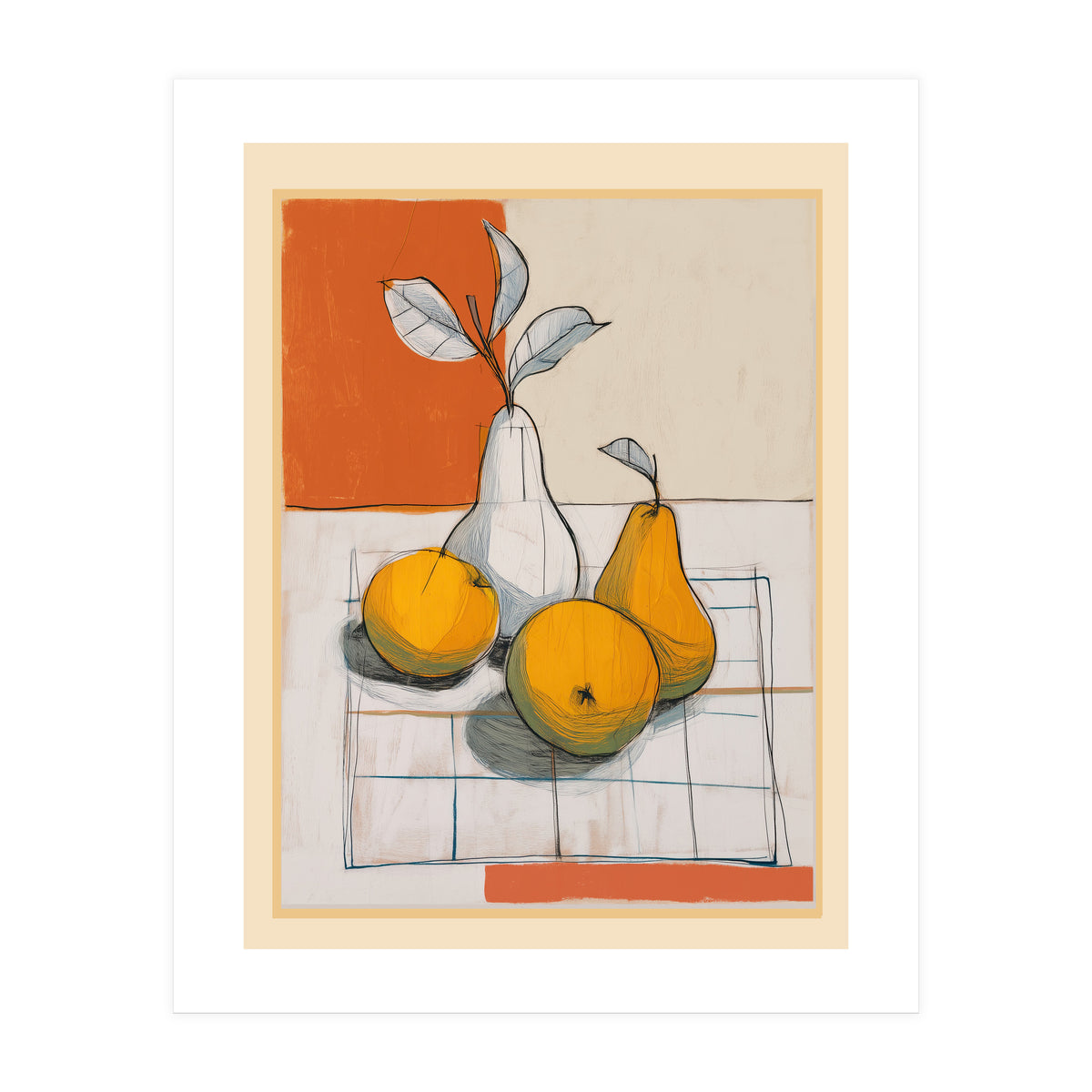 Modern Pear Still Life (Print Only)