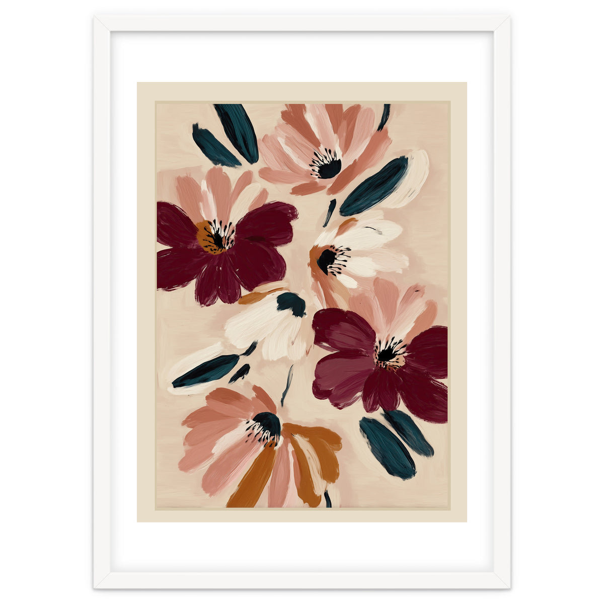 Blush And Wine Blossoms I