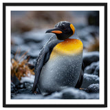 King Penguin In Snow With Water Droplets thumbnail