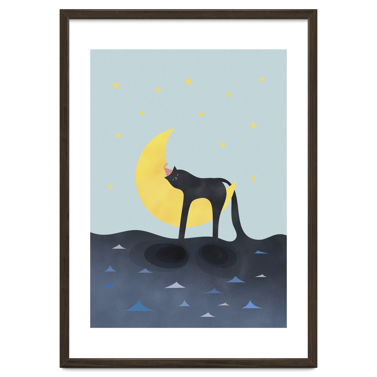 Beauty Sleep - Melting Cat on the crescent moon