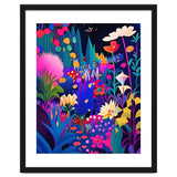 Surreal Emotions, Abstract Colorful Bold Botanical Nature Garden, Eclectic Boho Bohemian Modern Contemporary Graphic Design Painting thumbnail