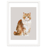 Handpainted messy oil painting of furry baby cat thumbnail