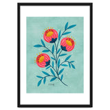 Teal And Coral Flowers thumbnail