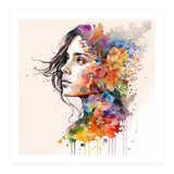 Quiet Muse In Watercolor Blooms (Print Only) thumbnail