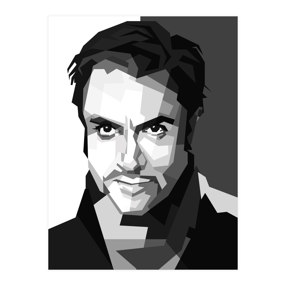 Simon Le Bon British Singer Black Illustration (Print Only)