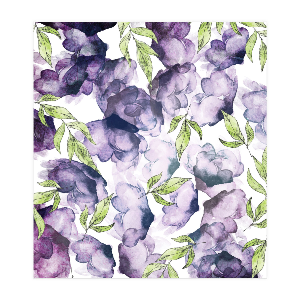 Watercolor + Ink Florals (Print Only)