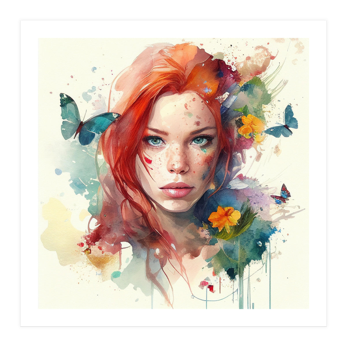 Red Hair Butterfly Light (Print Only)