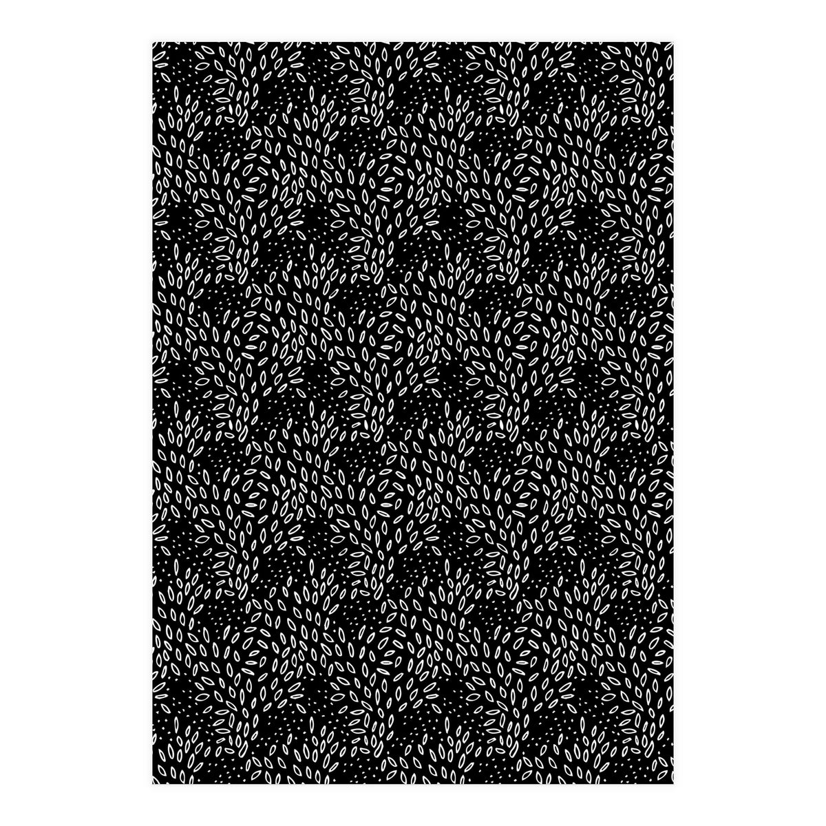 Black Floral Pattern (Print Only)