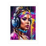 Girl In Headphones, Graffiti (Print Only) thumbnail