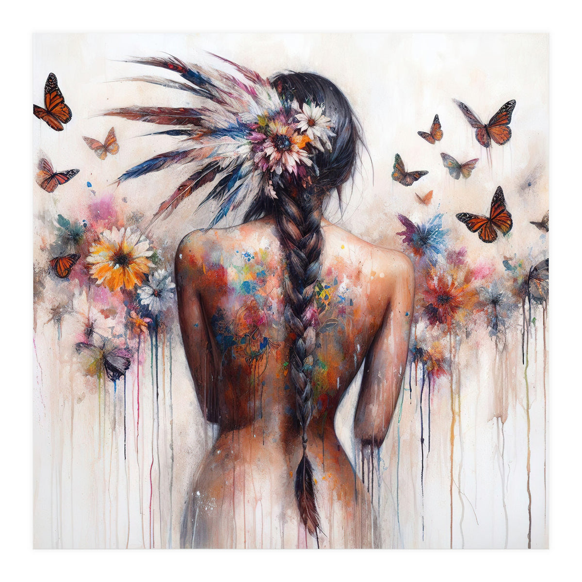 Butterfly Braid Elegance (Print Only)