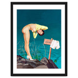 Sexy Pinup Girl With No Swimming Sign thumbnail