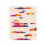 Totem Clouds, Colorful Sky Vibrant Eclectic Bohemian, Abstract Positivity Good Vibes Boho Contemporary Modern Painting (Print Only) thumbnail