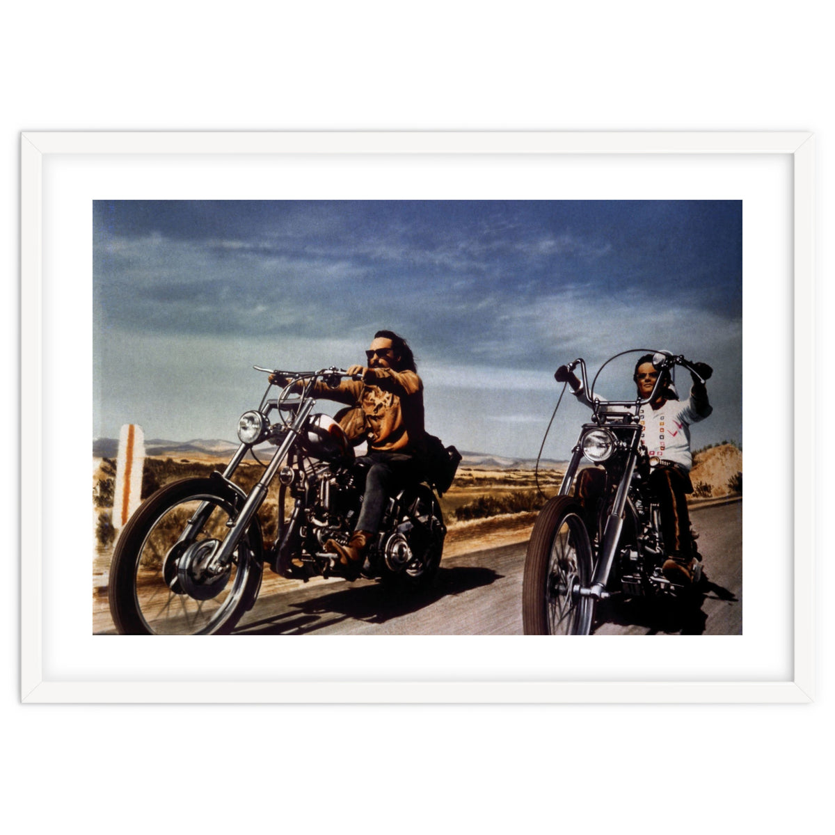 DENNIS HOPPER and PETER FONDA in EASY RIDER (1969), directed by DENNIS HOPPER.