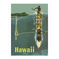 Hawaii, Boat a Big Wave (Print Only)