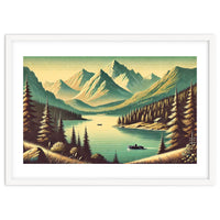 Vintage Alpine Lake Poster