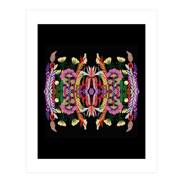 The Butterfly Effect Series 01, Paint Blot Mirror Colorful, Symmetrical Graphic, Eclectic Mandala (Print Only)