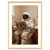 Retro AstronautReading Newspaper, Toilet Humor, Astronaut on Toilet thumbnail