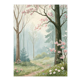 Enchanted Spring Woodland Path with Blooming Cherry Blossoms and Misty Pastel Forest Atmosphere (Print Only) thumbnail