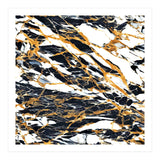 Painted Black Gold & White Marble, Luxe Exotic Eclectic Texture Pattern, Precious Stones Painting (Print Only) thumbnail