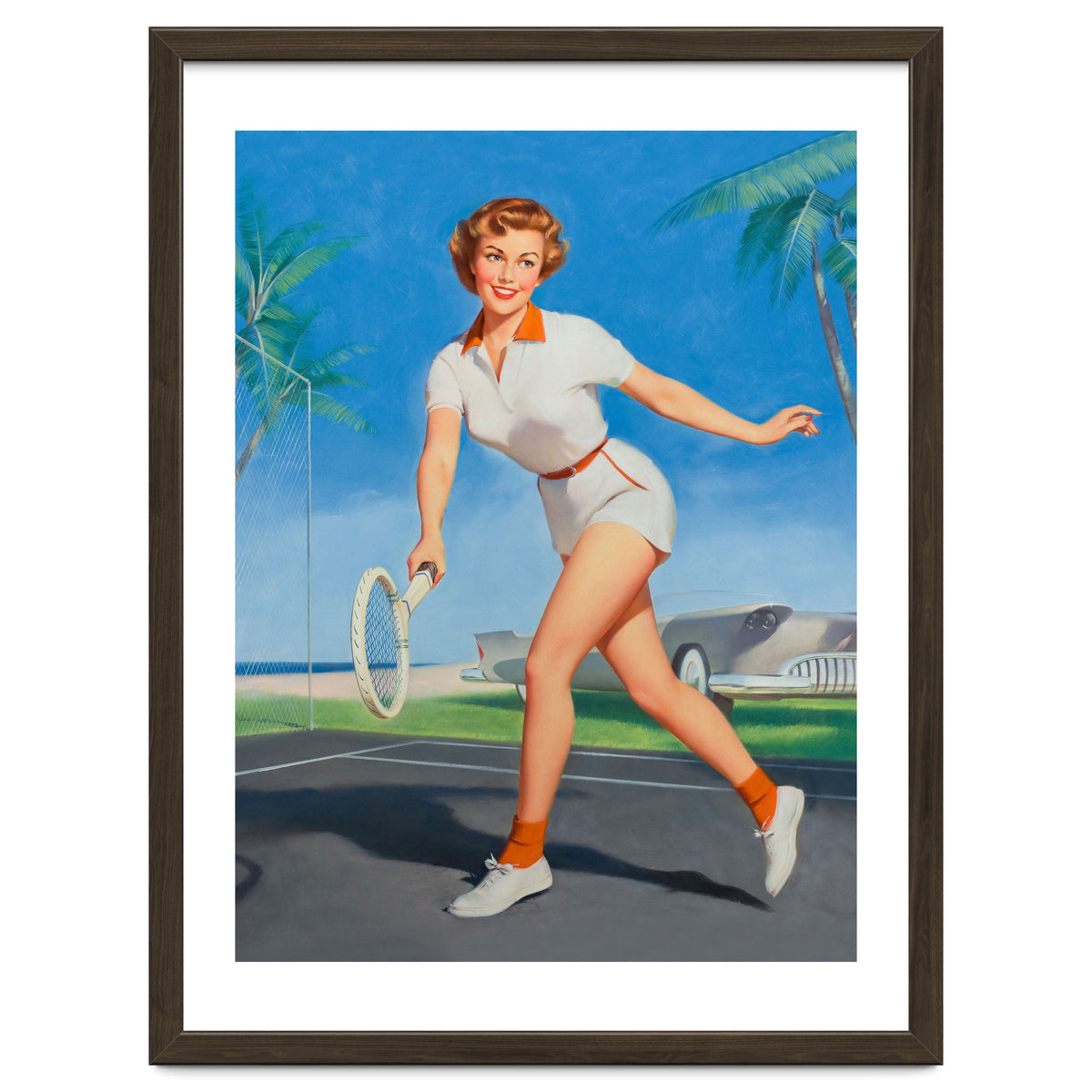 Pinup Girl On The Tennis Course