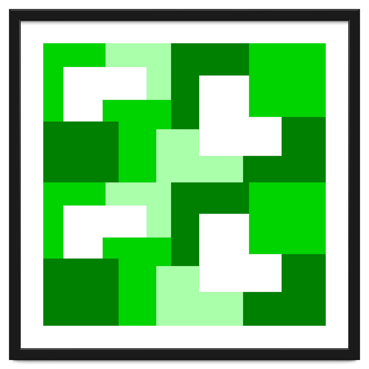 Green Abstract Square Tiles